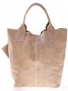 GEANȚĂ DIN PIELE shopper bag Genuine Leather bej 555